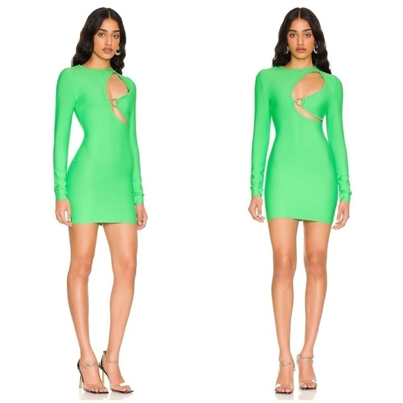 superdown Dresses & Skirts - SUPERDOWN Sasha Bandage Mini Dress In Bright Green